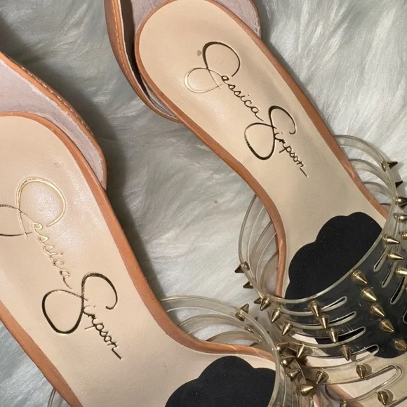 Jessica Simpson Nude/Gold Studded Sandals - Picture 4 of 8